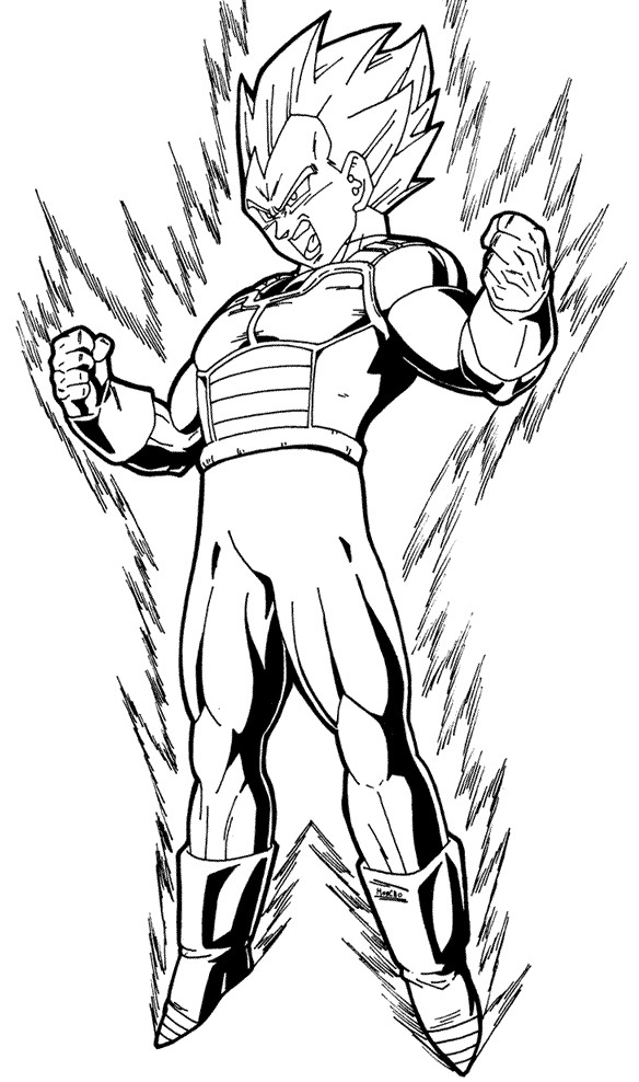 Dragon Ball Z Vegeta Super Saiyan Coloring Pages Sketch Coloring Page